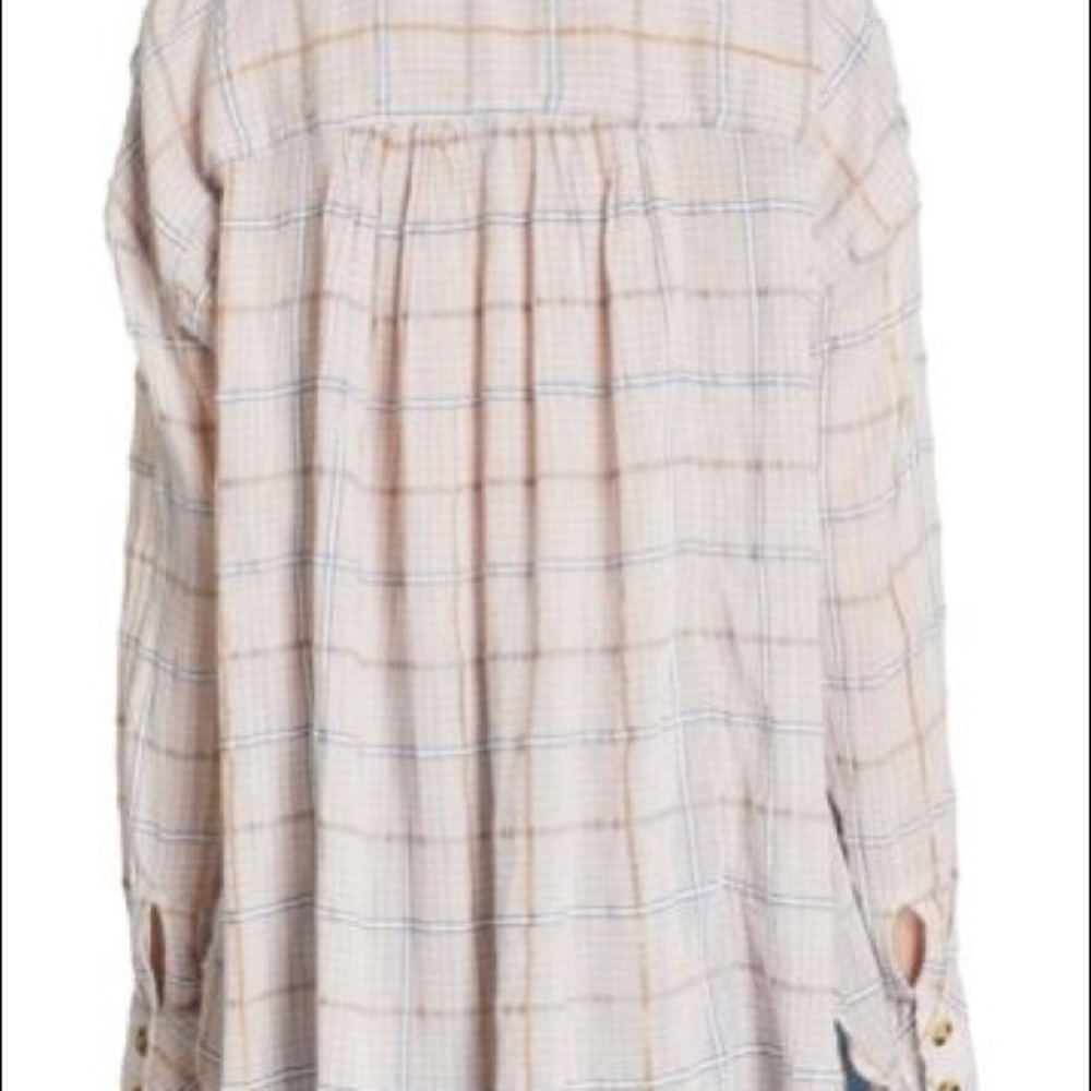Free People Break My Stripe Plaid Shirt - Picture 4 of 6